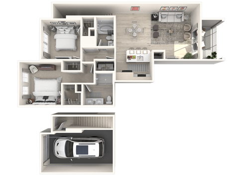the floor plan of the residence is shown in different layouts